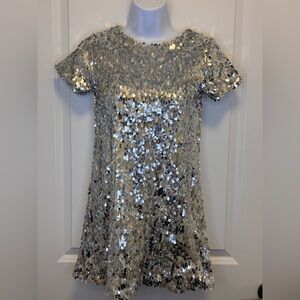 btween Sparkling Silver Sequin Dress